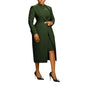 Women's Set Full Sleeve Long Blazer Coat+ Long Dress Suit