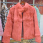 Natural Rabbit Fur Coat Women Winter Jacket Real Leather And Fur