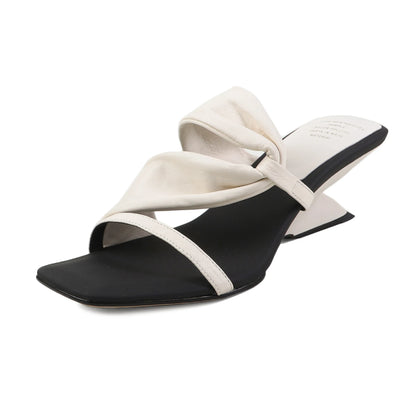 Krazing Pot Plus Size Sheepskin High Heels Concise Dating Summer Shoes Slingback Mules Luxury Red Women Sandals
