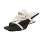 Krazing Pot Plus Size Sheepskin High Heels Concise Dating Summer Shoes Slingback Mules Luxury Red Women Sandals
