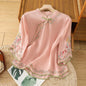 Casual Loose Blouse Shirt Women  Vintage Embroidery Woman Shirt