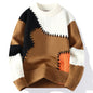 Men Patchwork Casual Knit Pullovers