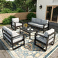 5 Piece Modern Aluminum Patio Furniture Set, Outdoor Patio Sectional Sets with Olefin, Custom
