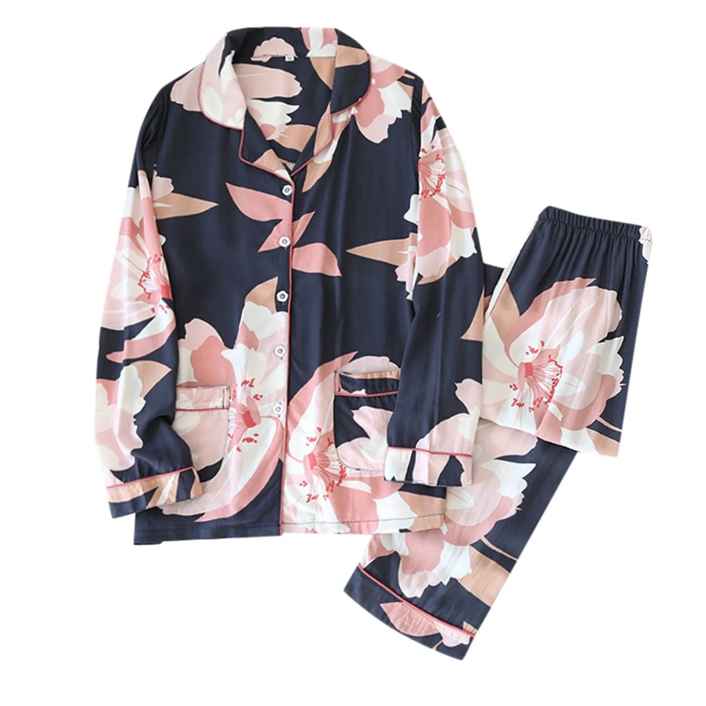 Women Floral Print Pajamas Two Piece