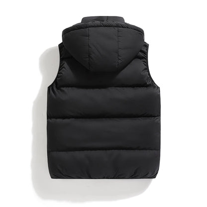 Men Solid  Down Hooded Vests