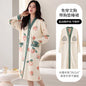Spring and Autumn Women Nightdress With Chest Pad Femme Cotton Nightwear