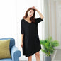 Summer ladies modal night skirt women cotton short-sleeved multi-color plus size loose home skirt sleep wear