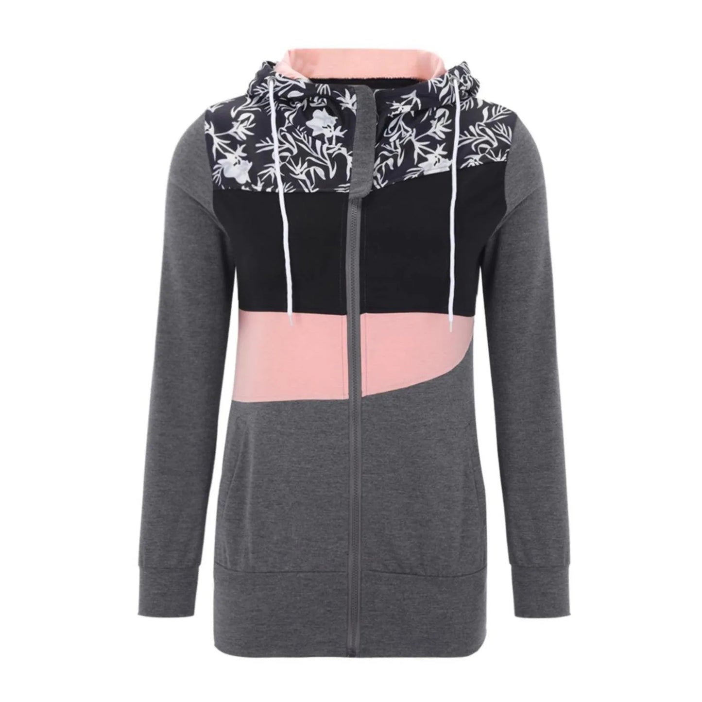 Winter Women Long Sleeve Zipper Hooded