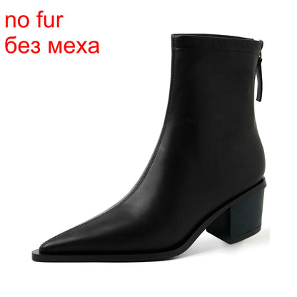 Women Ankle Boots Genuine Leather Autumn Winter Boots
