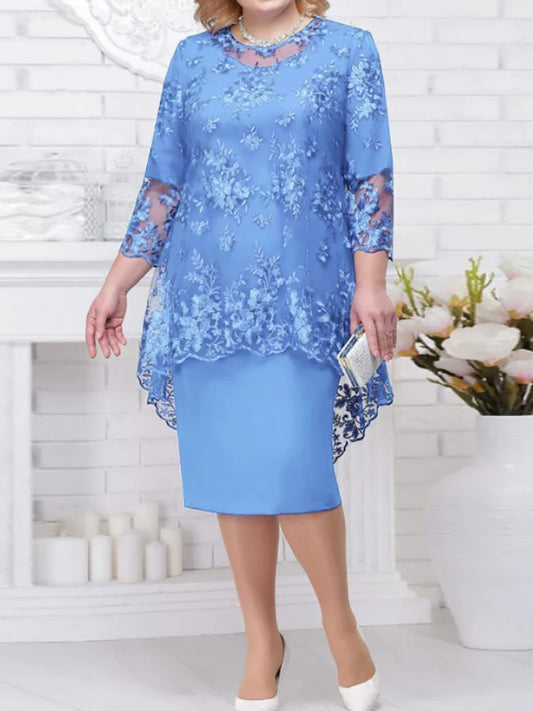 Formal Party Dresses for Ladies From 50 To 60 Years Embroidery Floral Luxury Wedding Guest Church Dresses