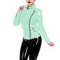 Glossy Leather Motorcycle Jacket for Women Long Sleeve Gothic Punk Style Coat