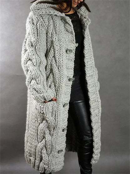 Oversized Cardigan Women Autumn Winter Thick Long Knit Sweater