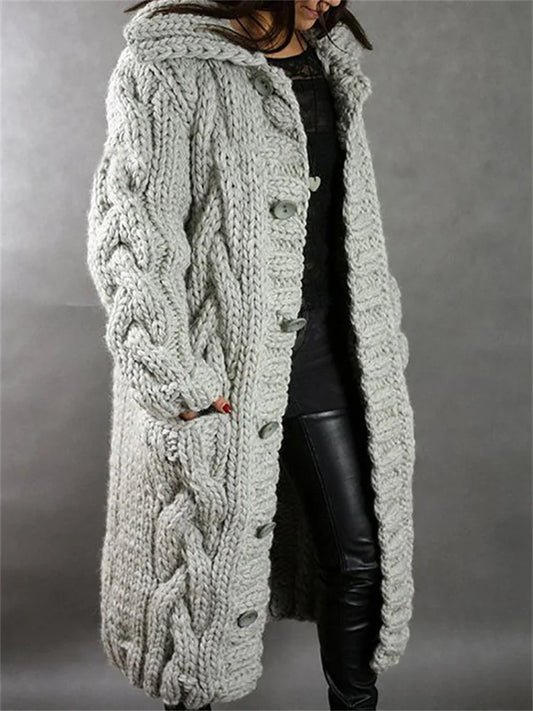 Oversized Cardigan Women Autumn Winter Thick Long Knit Sweater