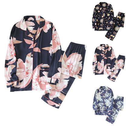 Women Floral Print Pajamas Two Piece