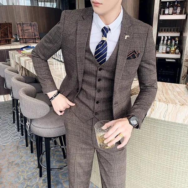 Mens Suit 3Pcs Set