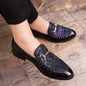 Men's Patent Leather Sequin Tassel Footwear