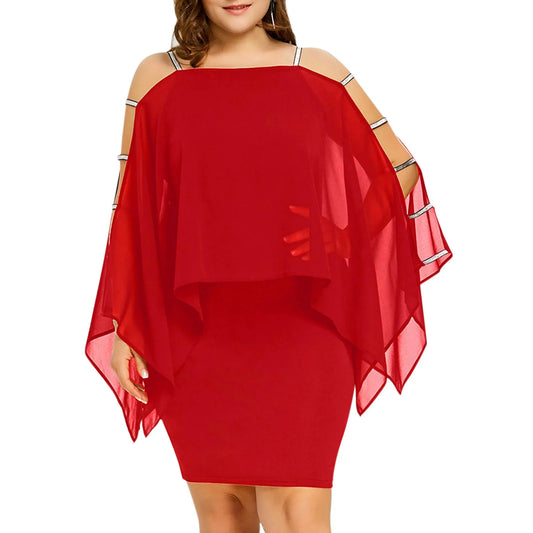 Plus Size Wedding Bodycon Chiffon Dress Lace