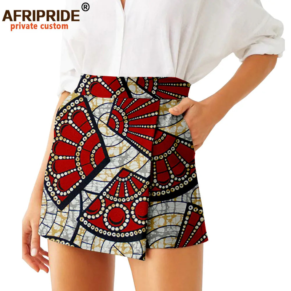 Women Shorts  Fashion Loose High Waist Shorts Ankara Short Culotte African Print Clothes