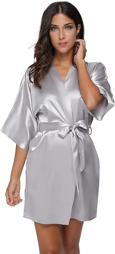 Nightgown Soft Bathrobe Short Women's Lounge Bride Bridesmaid Morning Gown  Wedding Party