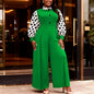Stylish Polka Dot Long Sleeve Jumpsuit 
 Wide Leg Plus Size Rompers  Elegant Spring Summer Office Party Outfits