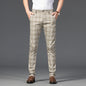 High Quality Plaid Pants Men Classic Business Casual Full Length