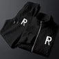 Spring Autumn New Men's Two Piece Set Linen Fabric Casual Sweatshirt and Sweatpants Set