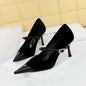 Stylish Party Pumps Embellishments T-strap Buckle Shoes