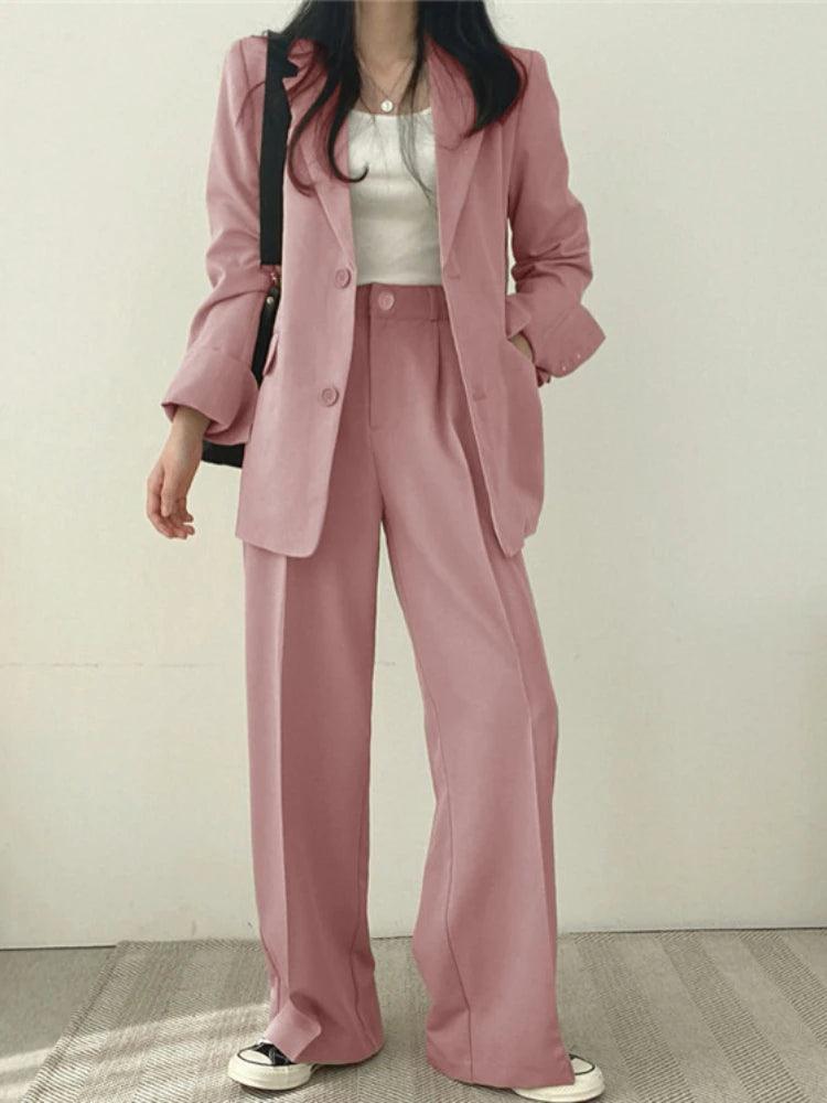 Women Suit Jacket Trousers Set