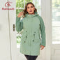Autumn Plus Size Women Trench Coat Windproof Mid-Long Female Clothing Hooded Drawstrings  Women's Jacket