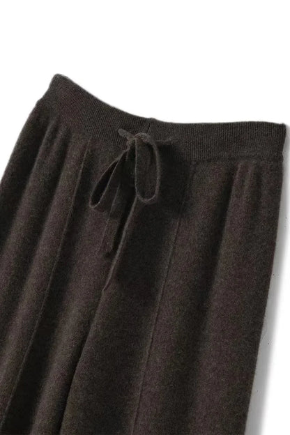 High Waist Knitted Woolen Wide Leg Pants