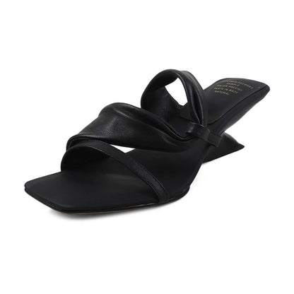 Krazing Pot Plus Size Sheepskin High Heels Concise Dating Summer Shoes Slingback Mules Luxury Red Women Sandals