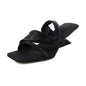 Krazing Pot Plus Size Sheepskin High Heels Concise Dating Summer Shoes Slingback Mules Luxury Red Women Sandals