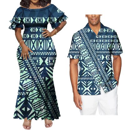 Print Plus Size Women's Dresses Formal Party Casual Dress Match Shirt Men