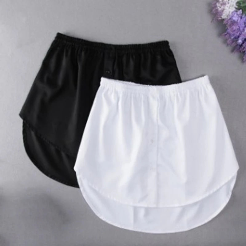 Women Extender Fake Shirt Tail Skirt Blouse Tail Hem Soft Detachable Underskirt Sweater Hemline