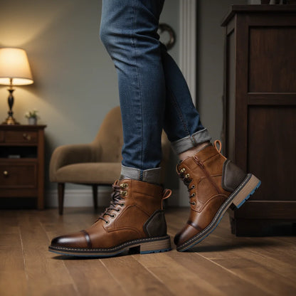 Men Boots Fashion Comfortable Spring Leather Boots