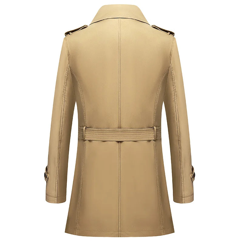 Solid Classic Men's Trench Coat