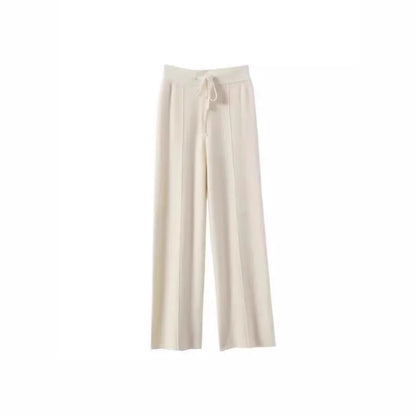 High Waist Knitted Woolen Wide Leg Pants