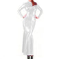 Shiny Metallic Party Evening Gown Dress High Neck Long Sleeve Mermaid Dress
