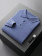 Men's  Casual Loose POLO Knitted Bottom Shirt Jacket Shirt