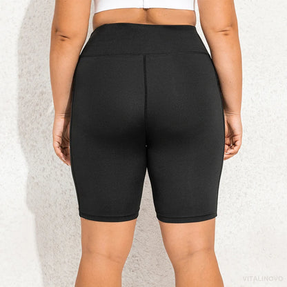 Plus Size Biker Shorts with Pockets