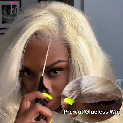 5x5 Body Wave Lace Closure Wigs Brazilian Pre Plucked 613 Colored Transparent Lace Human Hair Wigs For Women