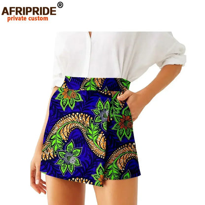 Women Shorts  Fashion Loose High Waist Shorts Ankara Short Culotte African Print Clothes