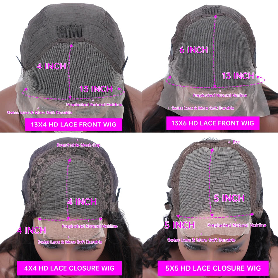 Chocolate Brown Body Wave Lace Front Wig Transparent 13x6 HD Preplucked Colored Human Hair Wigs 4x4 5x5 13x4