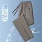 Ice Silk Men's trousers  black-and-gray thin style outdoor stretch breathable straight leg loos