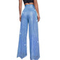 Women Sequin Wide Leg Pants Plus Size
