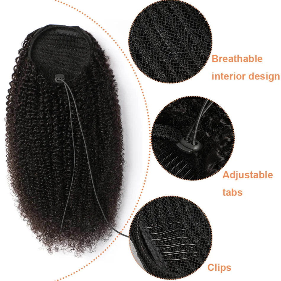 Afro Kinky Curly Drawstring Ponytail