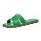 Women's Dressy Flat Sandals Comfortable Slip On Leather Slide Sandals