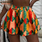Women's Running Shorts Elastic High Waisted Shorts with Pockets  Short Pants African Ankara Print