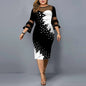 Mesh Patchwork Women Plus Size Dress Spring Vintage Floral Printed