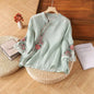 Casual Loose Blouse Shirt Women  Vintage Embroidery Woman Shirt